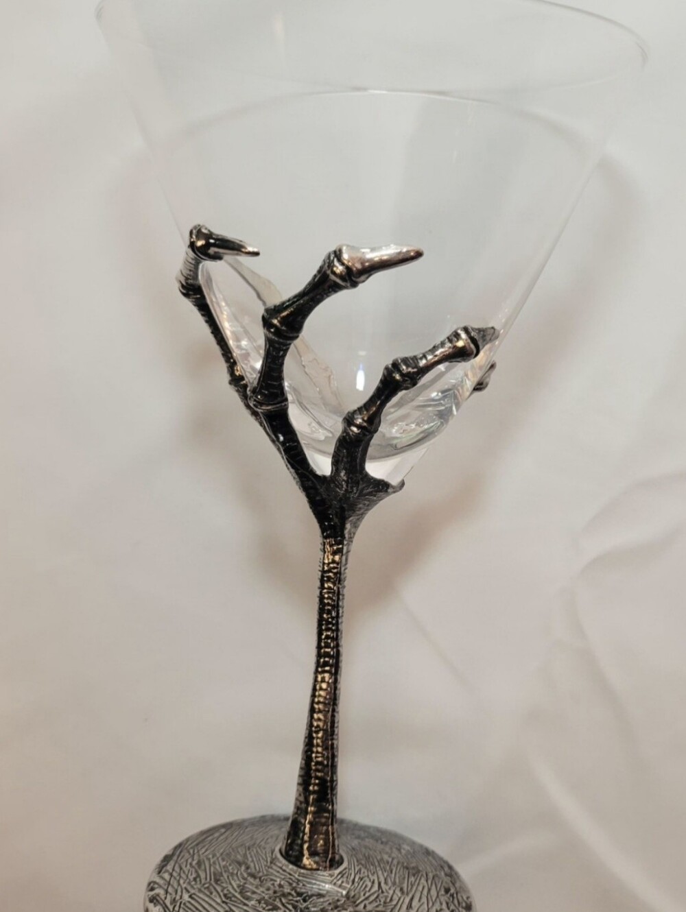 Skeleton Hand Halloween Martini Glass Metal Stem Goth New - Picture 8 of 10